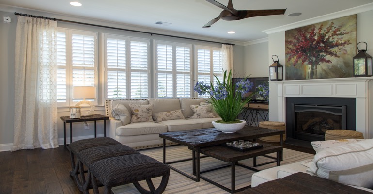 Plantation Shutters in Boston Living Room